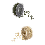 Maxbell 2 Rolls 15 Meters Leaves Ribbon Trim Wreath for Wedding Crafts Party Decor