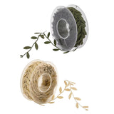 Maxbell 2 Rolls 15 Meters Leaves Ribbon Trim Wreath for Wedding Crafts Party Decor