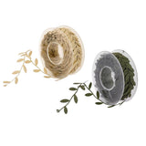 Maxbell 2 Rolls 15 Meters Leaves Ribbon Trim Wreath for Wedding Crafts Party Decor