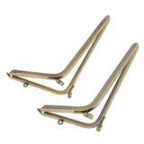 Maxbell 2Pcs Bronze L Shaped Metal Purse Bag Making Frames with Kiss Clasps