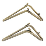 Maxbell 2Pcs Bronze L Shaped Metal Purse Bag Making Frames with Kiss Clasps