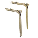 Maxbell 2Pcs Bronze L Shaped Metal Purse Bag Making Frames with Kiss Clasps