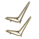 Maxbell 2Pcs Bronze L Shaped Metal Purse Bag Making Frames with Kiss Clasps
