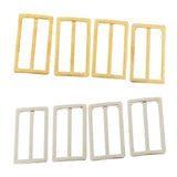 Maxbell 8Pcs Tri-Glide Adjustable Buckles Strap Slide 3 Bar Adjusters Gold Silver