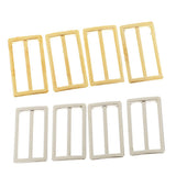 Maxbell 8Pcs Tri-Glide Adjustable Buckles Strap Slide 3 Bar Adjusters Gold Silver