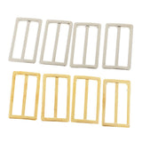 Maxbell 8Pcs Tri-Glide Adjustable Buckles Strap Slide 3 Bar Adjusters Gold Silver