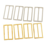 Maxbell 8Pcs Tri-Glide Adjustable Buckles Strap Slide 3 Bar Adjusters Gold Silver