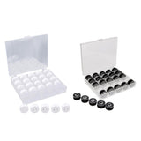 Maxbell 50Pcs Black & White Bobbins and Sewing Thread with Case for Brother Singer