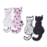 Maxbell 2Pcs Cute Cat Sequins Sewing Applique Reversible Embroidery Clothes Patches