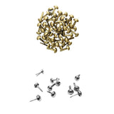 Maxbell 200Pcs Punk Mushroom Rivet Metal Studs Round Screw Craft DIY Bronze Silver