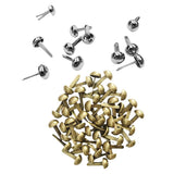 Maxbell 200Pcs Punk Mushroom Rivet Metal Studs Round Screw Craft DIY Bronze Silver