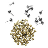 Maxbell 200Pcs Punk Mushroom Rivet Metal Studs Round Screw Craft DIY Bronze Silver