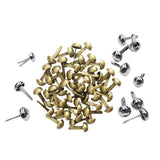 Maxbell 200Pcs Punk Mushroom Rivet Metal Studs Round Screw Craft DIY Bronze Silver