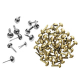 Maxbell 200Pcs Punk Mushroom Rivet Metal Studs Round Screw Craft DIY Bronze Silver