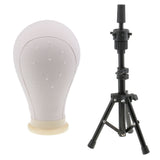 Maxbell 23'' Canvas Mannequin Head for Wigs Hat Making Display Holder Tripod Stand