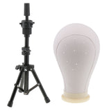 Maxbell 23'' Canvas Mannequin Head for Wigs Hat Making Display Holder Tripod Stand