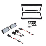 Maxbell 2x LED License Number Plate Light for Ibiza Leon + License Plate Frame Black