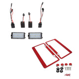 Maxbell 2x LED License Number Plate Light for Ibiza Leon +License Plate Frame Red