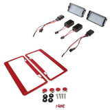 Maxbell 2x LED License Number Plate Light for Ibiza Leon +License Plate Frame Red