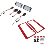 Maxbell 2x LED License Number Plate Light for Ibiza Leon +License Plate Frame Red