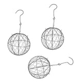 Maxbell 3Pcs 15cm Iron Ball Shape Succulent Pot Metal Hanging Planter Plant Holder