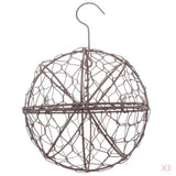 Maxbell 3Pcs 15cm Iron Ball Shape Succulent Pot Metal Hanging Planter Plant Holder