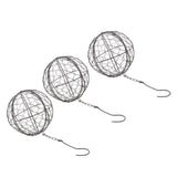 Maxbell 3Pcs 15cm Iron Ball Shape Succulent Pot Metal Hanging Planter Plant Holder