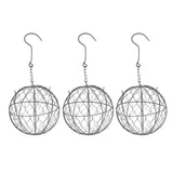 Maxbell 3Pcs 15cm Iron Ball Shape Succulent Pot Metal Hanging Planter Plant Holder