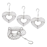 Maxbell 4Pcs 21cm Iron Heart Shape Succulent Pot Metal Hanging Planter Plant Holder