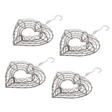 Maxbell 4Pcs 21cm Iron Heart Shape Succulent Pot Metal Hanging Planter Plant Holder