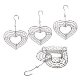 Maxbell 4Pcs 21cm Iron Heart Shape Succulent Pot Metal Hanging Planter Plant Holder