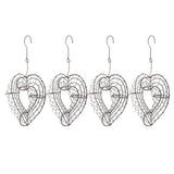 Maxbell 4Pcs 21cm Iron Heart Shape Succulent Pot Metal Hanging Planter Plant Holder