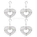Maxbell 4Pcs 21cm Iron Heart Shape Succulent Pot Metal Hanging Planter Plant Holder