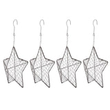 Maxbell 4Pcs 27cm Iron Star Shape Succulent Pot Metal Hanging Planter Plant Holder