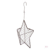 Maxbell 4Pcs 27cm Iron Star Shape Succulent Pot Metal Hanging Planter Plant Holder