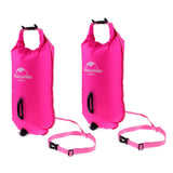 Maxbell 2Pieces High Visibility Inflatable Dry Bag Safety Swim Buoy Tow Float Fluo
