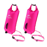 Maxbell 2Pieces High Visibility Inflatable Dry Bag Safety Swim Buoy Tow Float Fluo