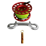 Maxbell Scuba Diving Finger Spool Reel 15m Line with Double Ended Bolt Snap +Whistle