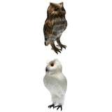 Maxbell 2pcs/set Artificial Owl Bird Feather Realistic Taxidermy Home Garden Decor
