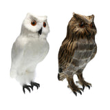 Maxbell 2pcs/set Artificial Owl Bird Feather Realistic Taxidermy Home Garden Decor