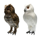 Maxbell 2pcs/set Artificial Owl Bird Feather Realistic Taxidermy Home Garden Decor