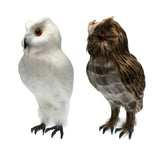 Maxbell 2pcs/set Artificial Owl Bird Feather Realistic Taxidermy Home Garden Decor