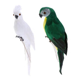 Maxbell 2x Realistic Macaw Parrot Artificial Feather Bird Animal Ornament Toy