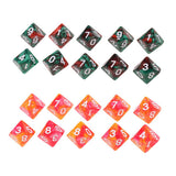 Maxbell 20pcs 10 Sided D10 Polyhedral Dice Double Color for DND RPG   Orange Red