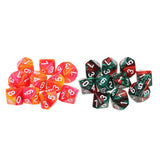 Maxbell 20pcs 10 Sided D10 Polyhedral Dice Double Color for DND RPG   Orange Red