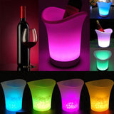 Maxbell LED Ice Bucket Champagne Wine Beer Cooler Party Xmas 5L Pink+Blue