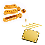 Maxbell Guitar Pickup Cover Knob Switch Tip + Neck Plate Screw for Electric Guitar