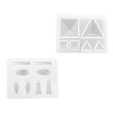 Maxbell 2 Pieces Geometric Silicone Pendant Mold DIY Jewelry Resin Craft Mould Tools