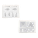 Maxbell 2 Pieces Geometric Silicone Pendant Mold DIY Jewelry Resin Craft Mould Tools