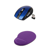 Maxbell 2.4GHz 1600dpi Wireless Optical Mouse + Comfort Soft Rest Wrist Mat Mousepad